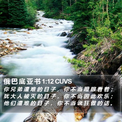 俄 巴 底 亚 书 1:12 CUVS Bible Verse Image