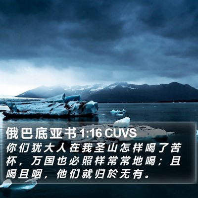 俄 巴 底 亚 书 1:16 CUVS Bible Verse Image