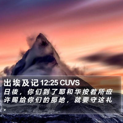 出 埃 及 记 12:25 CUVS Bible Verse Image