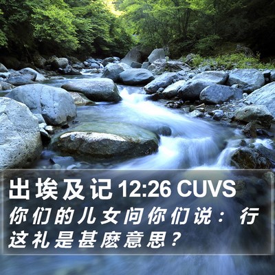 出 埃 及 记 12:26 CUVS Bible Verse Image