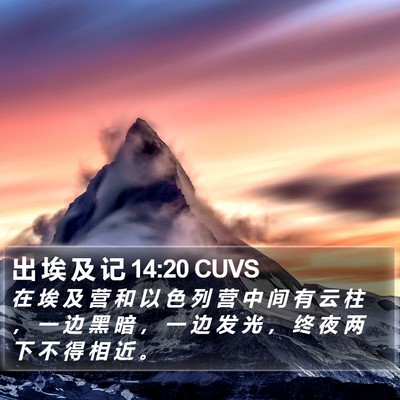 出 埃 及 记 14:20 CUVS Bible Verse Image