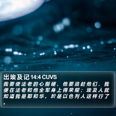 出 埃 及 记 14:4 CUVS Bible Verse Image