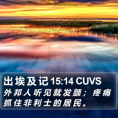 出 埃 及 记 15:14 CUVS Bible Verse Image