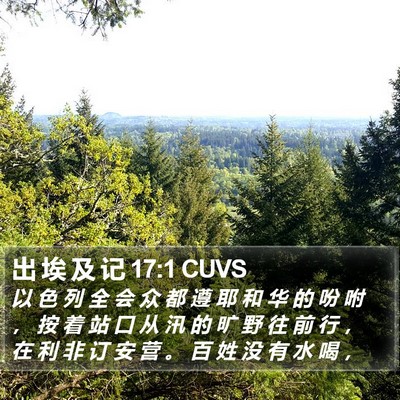 出 埃 及 记 17:1 CUVS Bible Verse Image