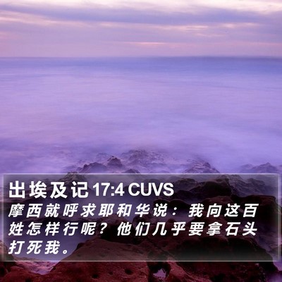 出 埃 及 记 17:4 CUVS Bible Verse Image