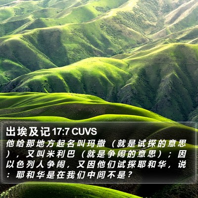 出 埃 及 记 17:7 CUVS Bible Verse Image