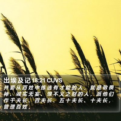 出 埃 及 记 18:21 CUVS Bible Verse Image