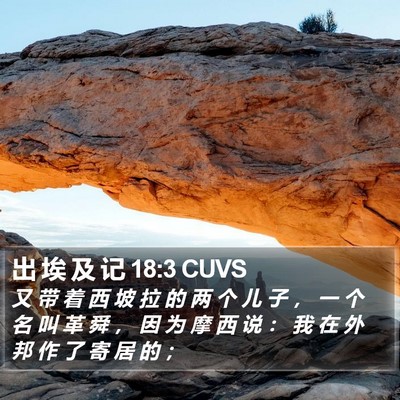 出 埃 及 记 18:3 CUVS Bible Verse Image
