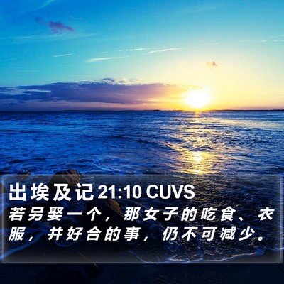 出 埃 及 记 21:10 CUVS Bible Verse Image