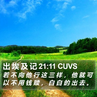 出 埃 及 记 21:11 CUVS Bible Verse Image