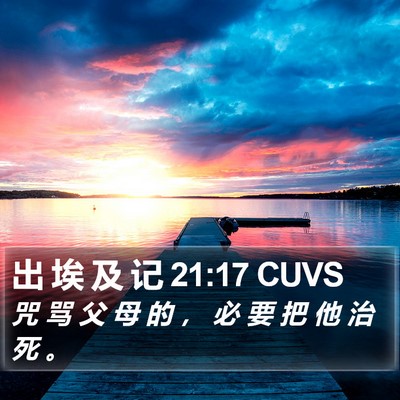 出 埃 及 记 21:17 CUVS Bible Verse Image