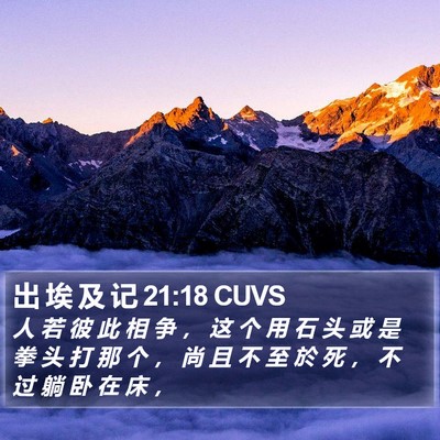 出 埃 及 记 21:18 CUVS Bible Verse Image