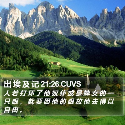 出 埃 及 记 21:26 CUVS Bible Verse Image