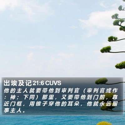 出 埃 及 记 21:6 CUVS Bible Verse Image