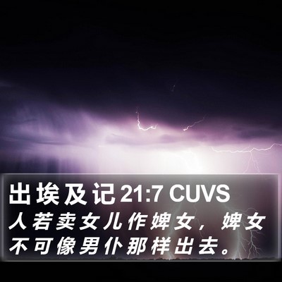 出 埃 及 记 21:7 CUVS Bible Verse Image