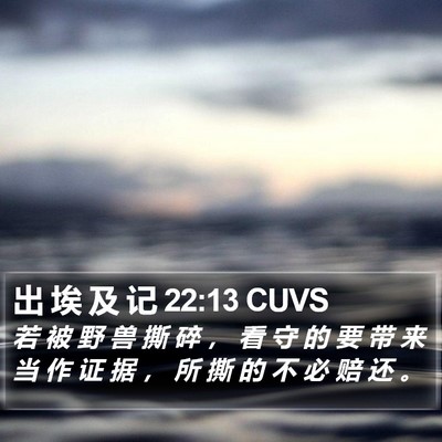 出 埃 及 记 22:13 CUVS Bible Verse Image