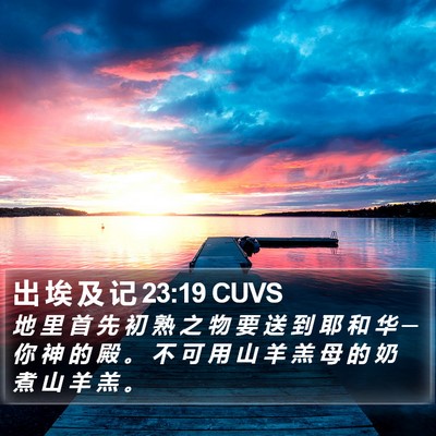 出 埃 及 记 23:19 CUVS Bible Verse Image