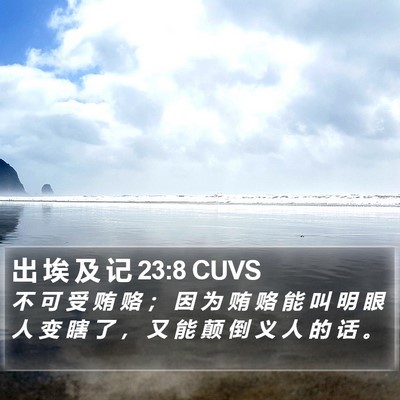 出 埃 及 记 23:8 CUVS Bible Verse Image