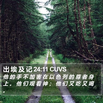 出 埃 及 记 24:11 CUVS Bible Verse Image