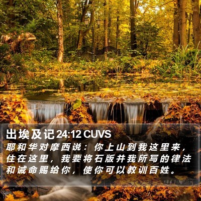 出 埃 及 记 24:12 CUVS Bible Verse Image