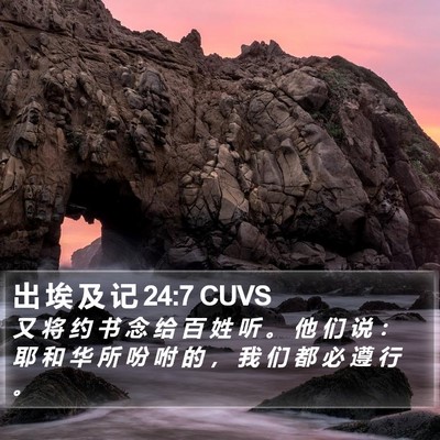 出 埃 及 记 24:7 CUVS Bible Verse Image