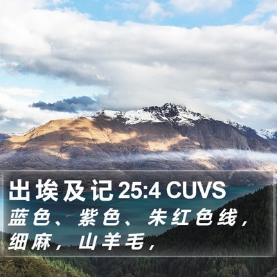 出 埃 及 记 25:4 CUVS Bible Verse Image
