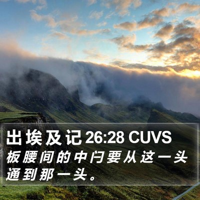 出 埃 及 记 26:28 CUVS Bible Verse Image