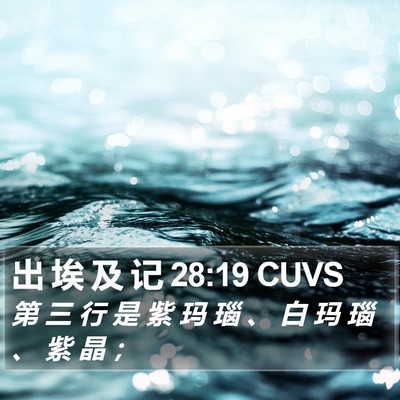出 埃 及 记 28:19 CUVS Bible Verse Image
