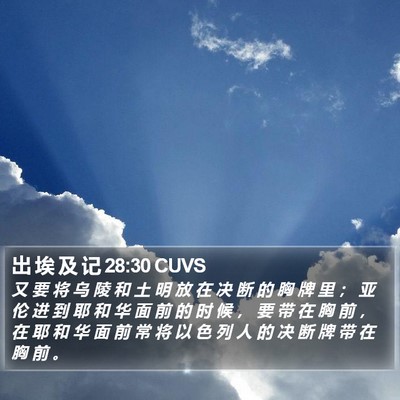 出 埃 及 记 28:30 CUVS Bible Verse Image
