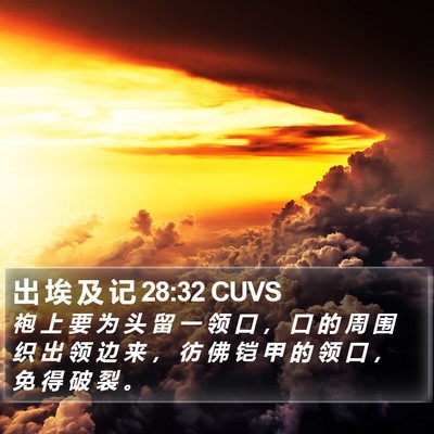 出 埃 及 记 28:32 CUVS Bible Verse Image