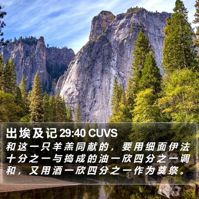 出 埃 及 记 29:40 CUVS Bible Verse Image