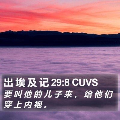 出 埃 及 记 29:8 CUVS Bible Verse Image