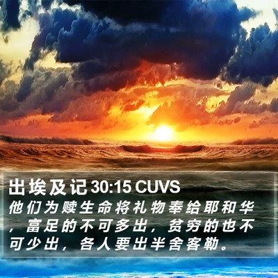 出 埃 及 记 30:15 CUVS Bible Verse Image