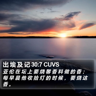 出 埃 及 记 30:7 CUVS Bible Verse Image