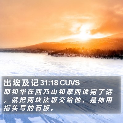 出 埃 及 记 31:18 CUVS Bible Verse Image