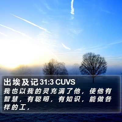 出 埃 及 记 31:3 CUVS Bible Verse Image