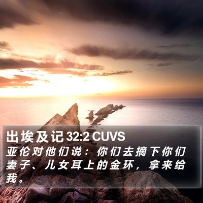 出 埃 及 记 32:2 CUVS Bible Verse Image