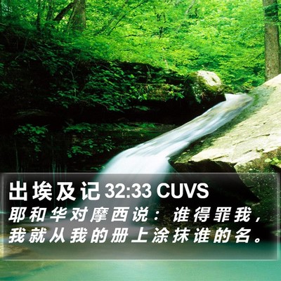 出 埃 及 记 32:33 CUVS Bible Verse Image