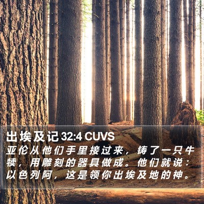 出 埃 及 记 32:4 CUVS Bible Verse Image