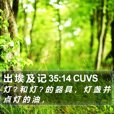 出 埃 及 记 35:14 CUVS Bible Verse Image
