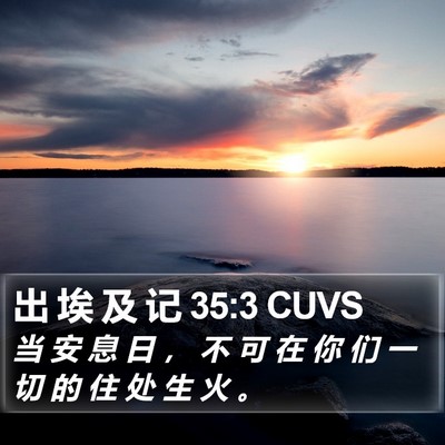 出 埃 及 记 35:3 CUVS Bible Verse Image