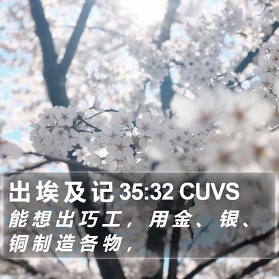出 埃 及 记 35:32 CUVS Bible Verse Image