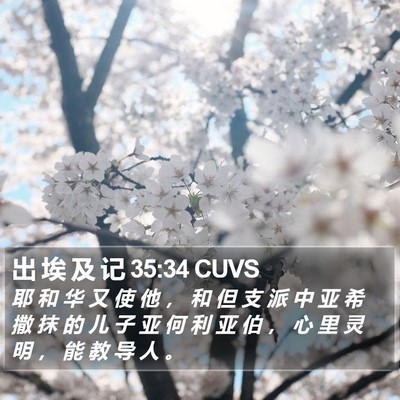 出 埃 及 记 35:34 CUVS Bible Verse Image