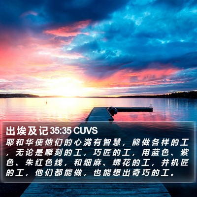 出 埃 及 记 35:35 CUVS Bible Verse Image