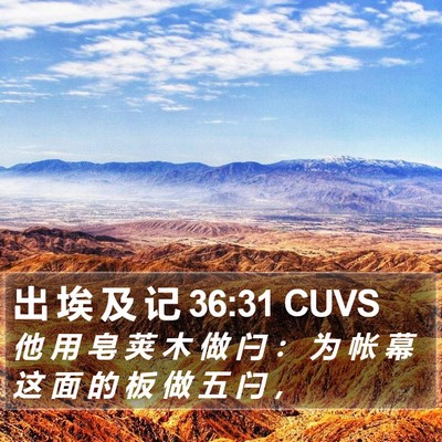 出 埃 及 记 36:31 CUVS Bible Verse Image