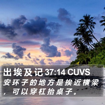 出 埃 及 记 37:14 CUVS Bible Verse Image