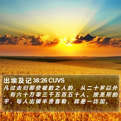 出 埃 及 记 38:26 CUVS Bible Verse Image