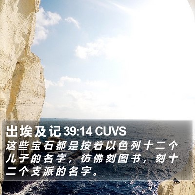 出 埃 及 记 39:14 CUVS Bible Verse Image