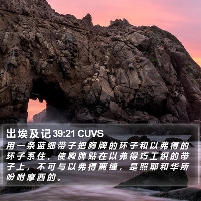 出 埃 及 记 39:21 CUVS Bible Verse Image