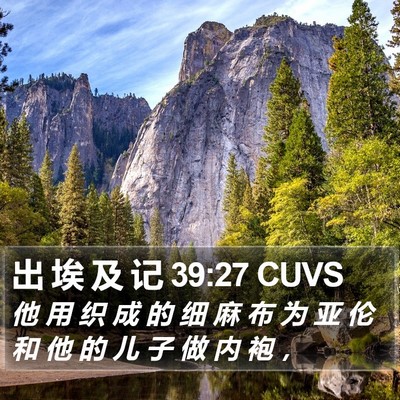 出 埃 及 记 39:27 CUVS Bible Verse Image